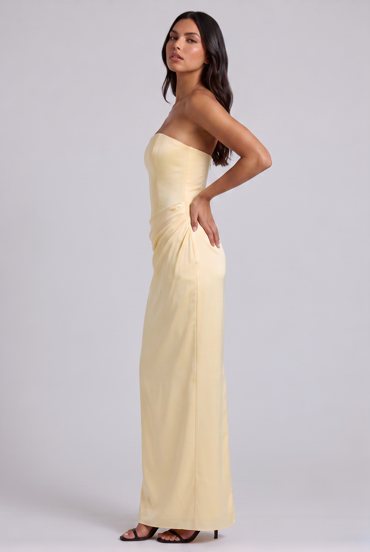 Vestido Largo Sirena Lucie Amarillo