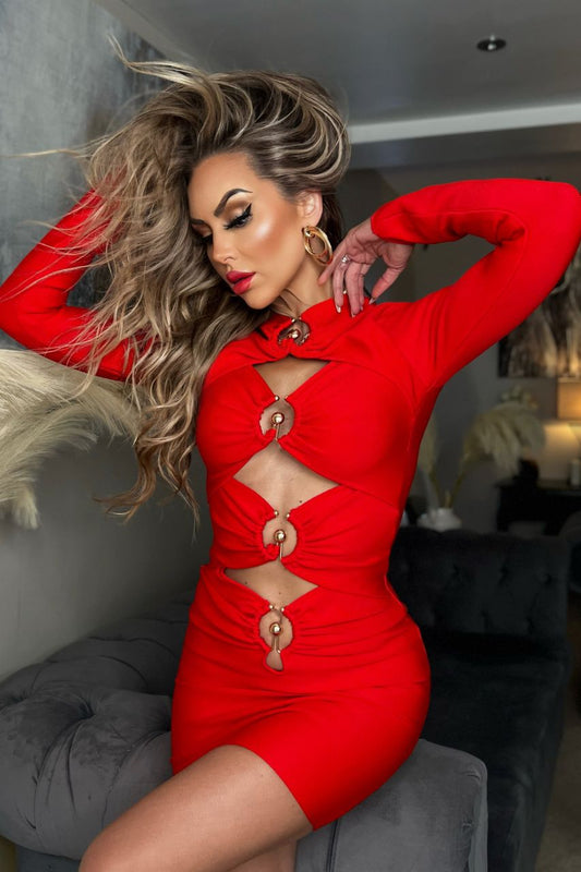 Vestido Corto Bandage Altagracia Rojo