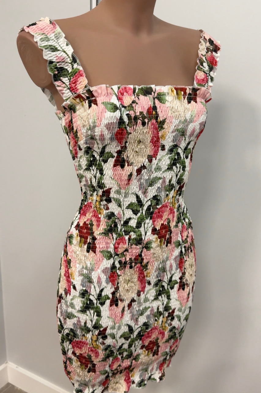 Vestido Corto Marla Nido de Abeja Estampado