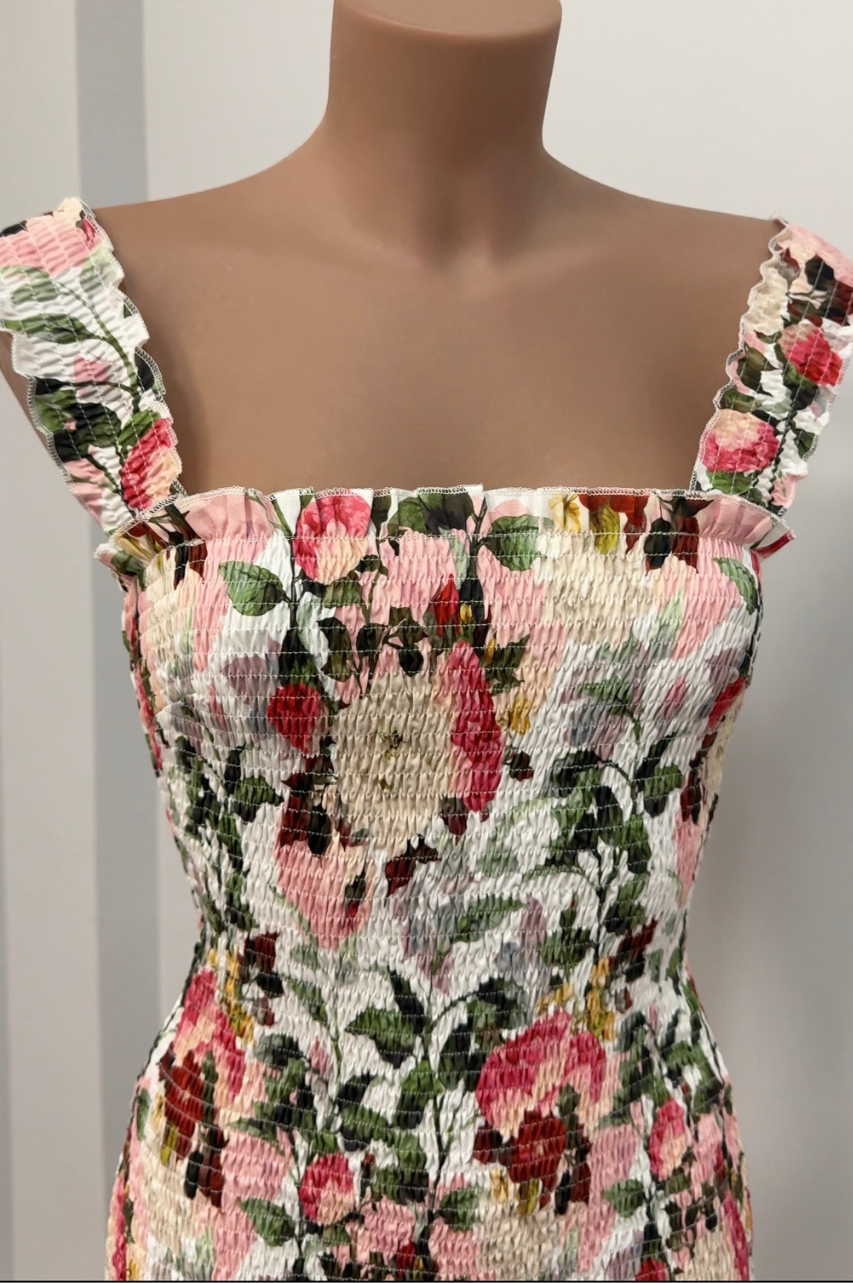 Vestido Corto Marla Nido de Abeja Estampado
