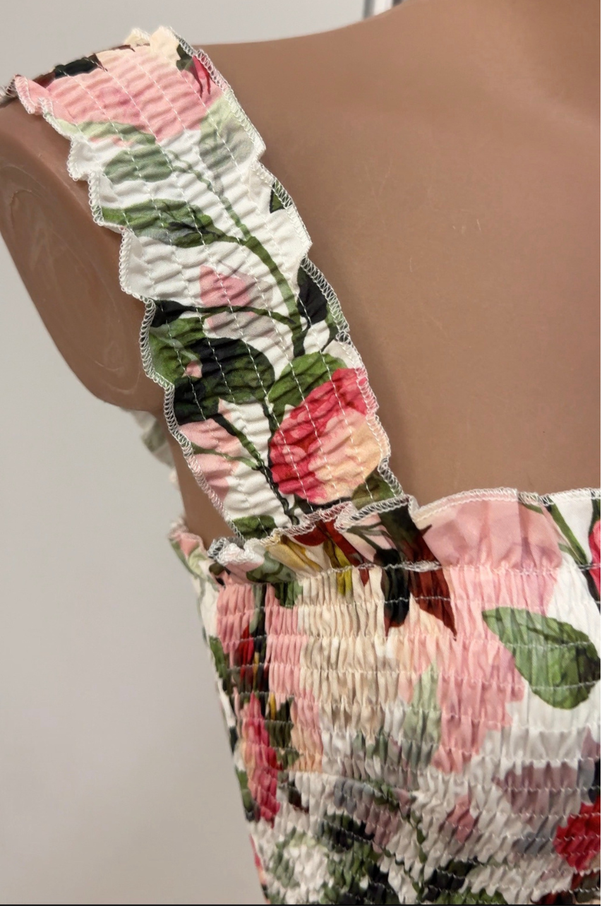 Vestido Corto Marla Nido de Abeja Estampado