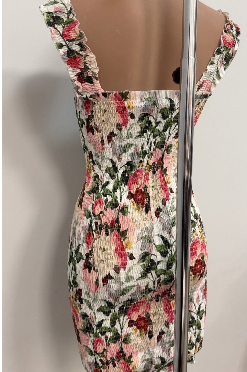 Vestido Corto Marla Nido de Abeja Estampado