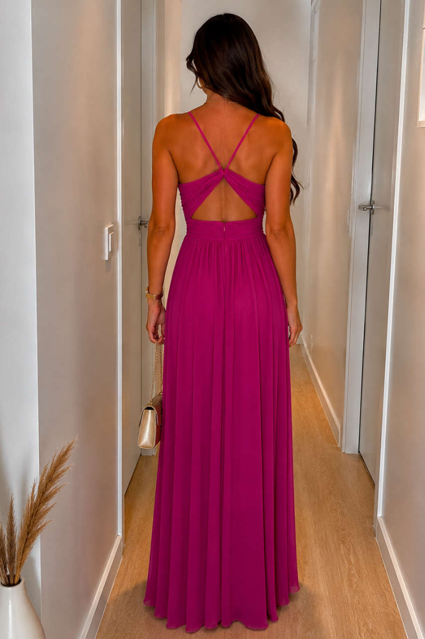 Vestido Largo Gisela Fucsia