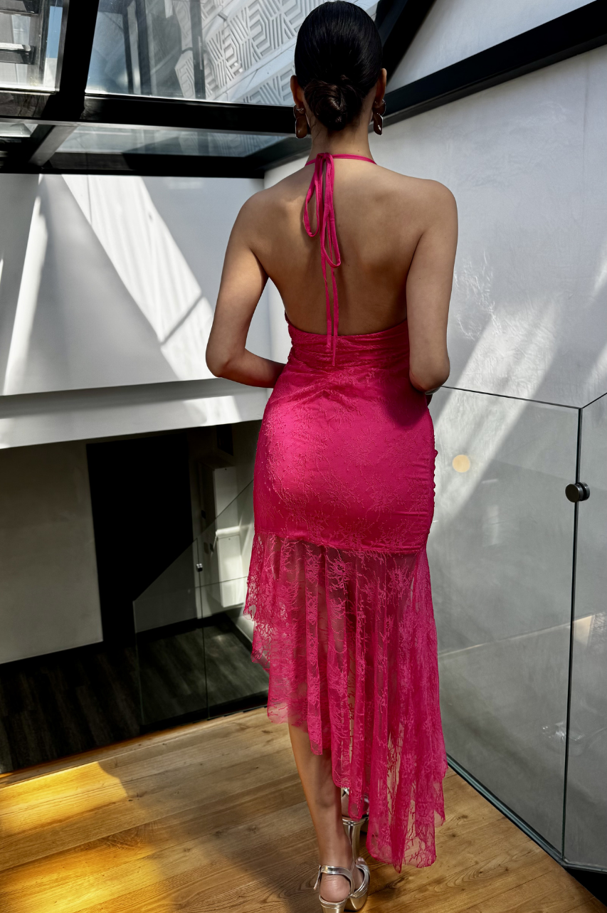Vestido Selina de Encaje Fucsia