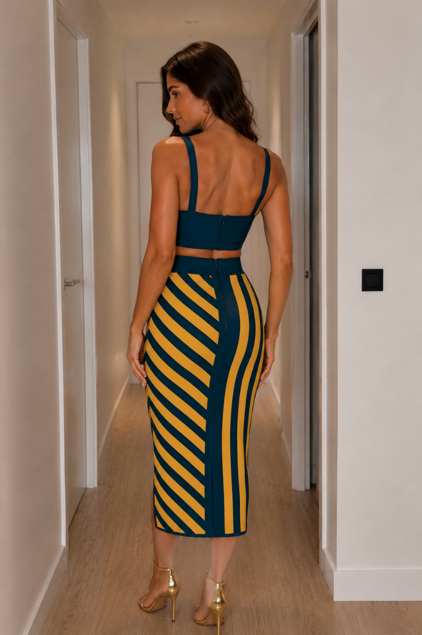 Conjunto Bandage Valentina Petróleo y Amarillo