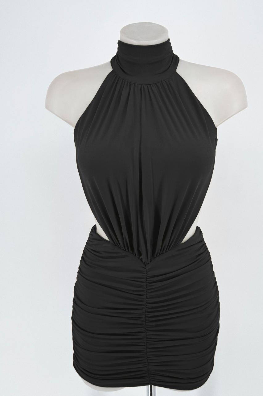Vestido Corto Vania Negro Espalda Descubierta