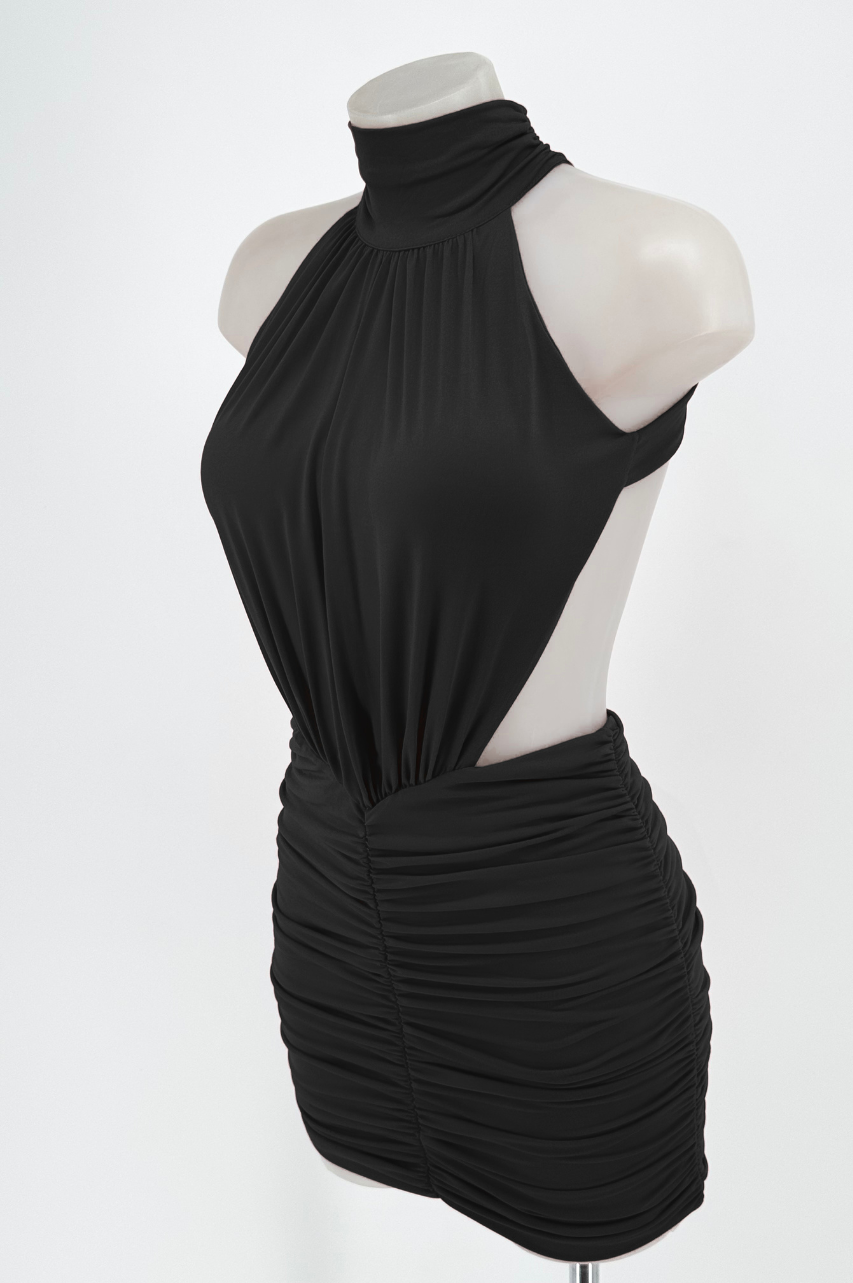 Vestido Corto Vania Negro Espalda Descubierta
