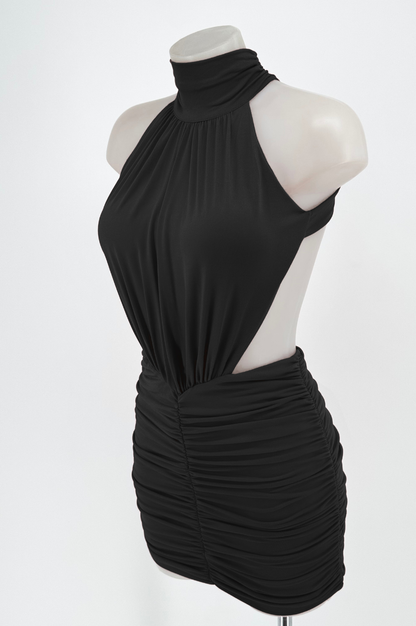 Vestido Corto Vania Negro Espalda Descubierta