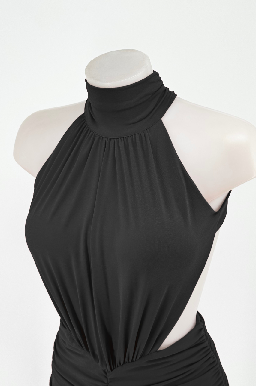 Vestido Corto Vania Negro Espalda Descubierta