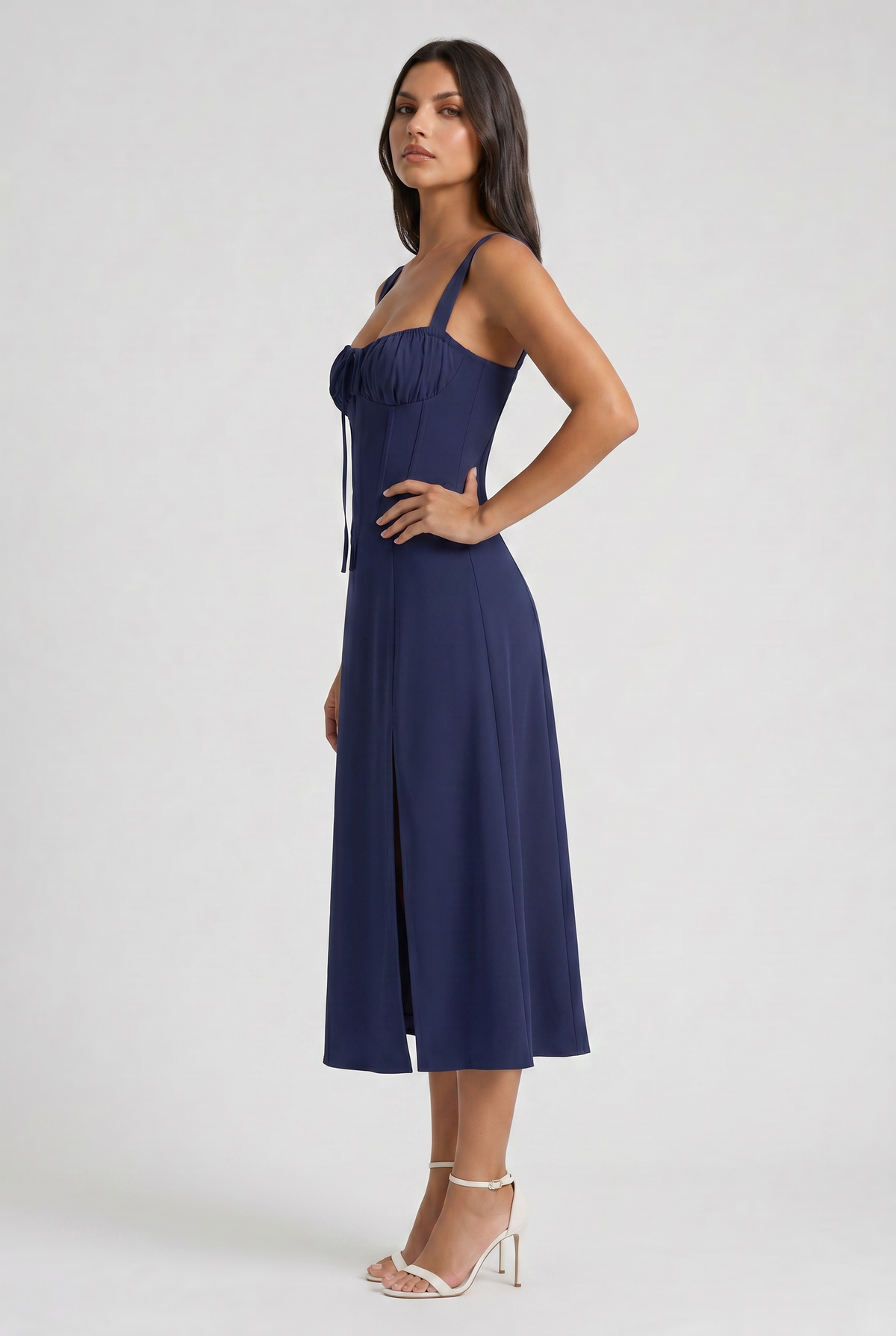 Vestido Midi Aurora Azul Oscuro