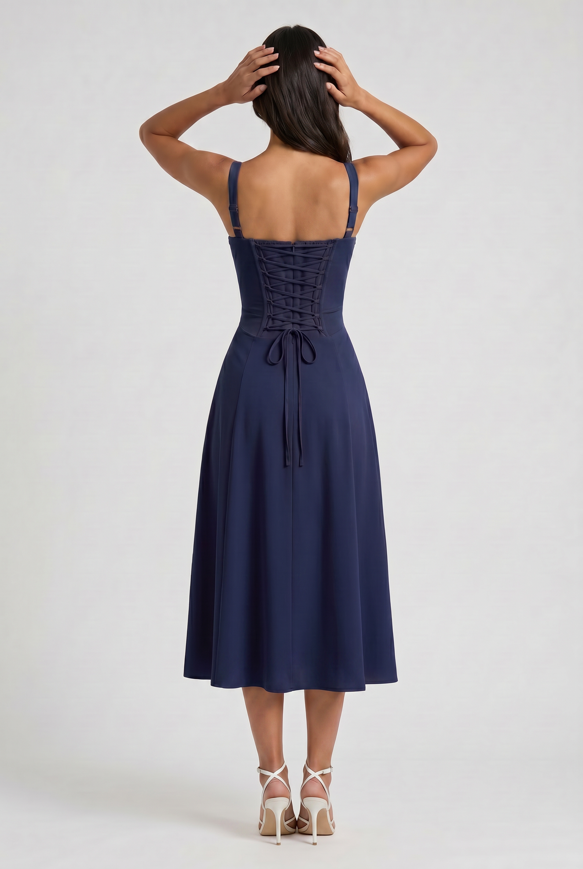 Vestido Midi Aurora Azul Oscuro