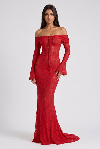 Vestido Largo Alessandra Rojo