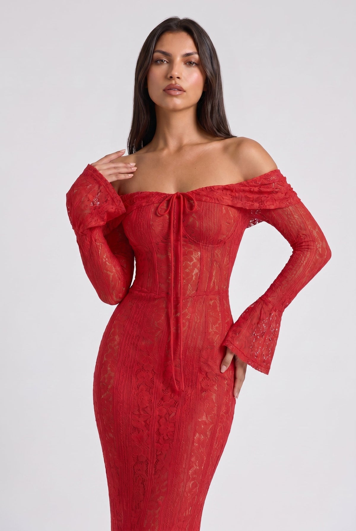 Vestido Largo Alessandra Rojo