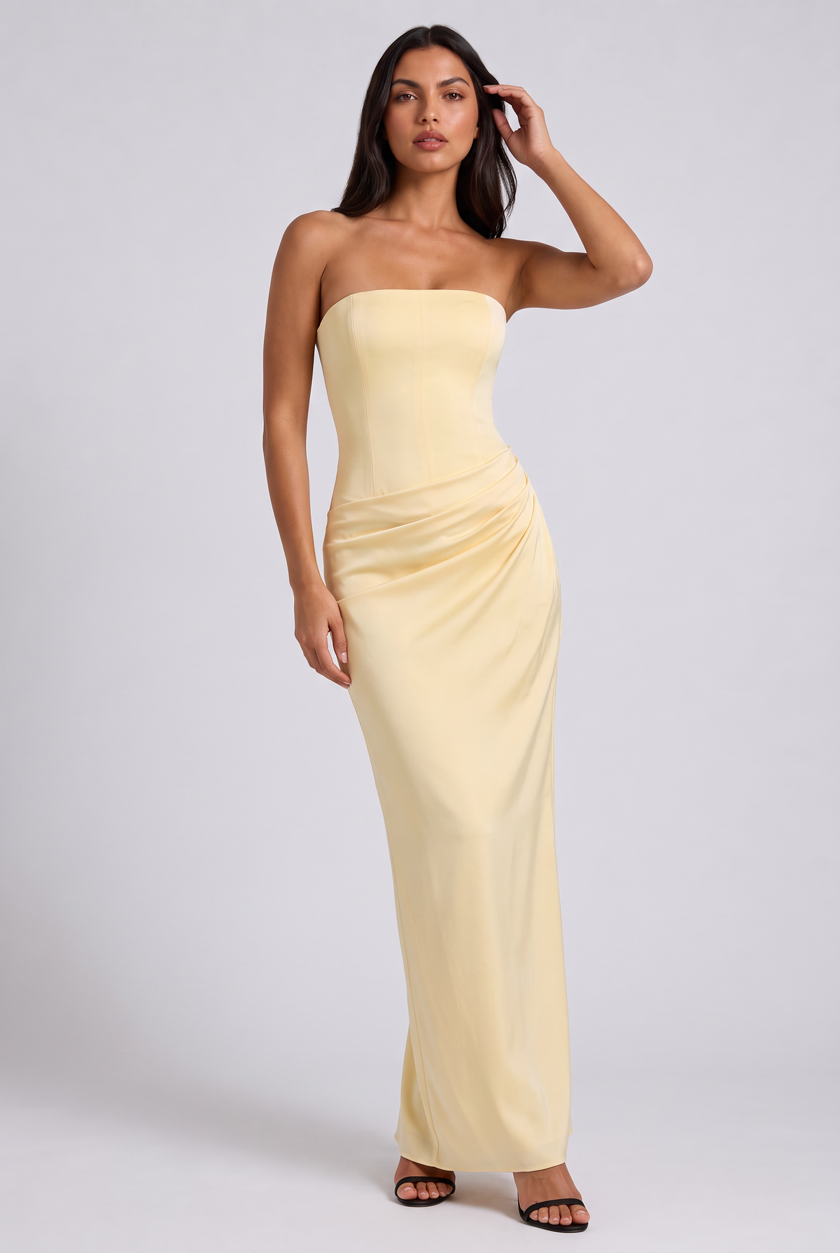 Vestido Largo Sirena Lucie Amarillo