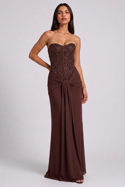 Vestido Largo Jasmin Chocolate