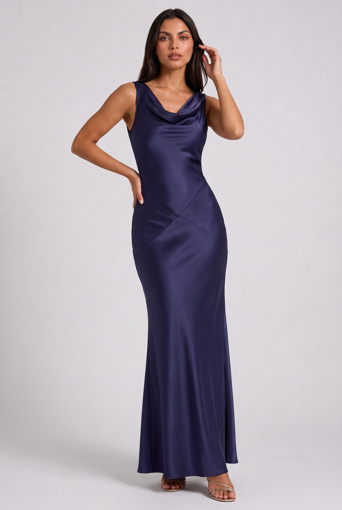 Vestido Largo Saphir Azul Marino