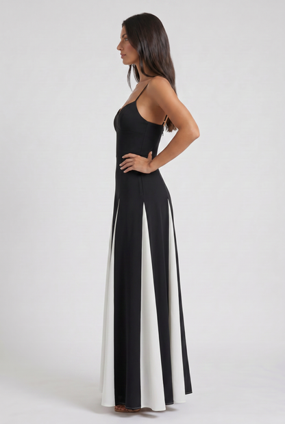 Vestido Midi Portofino Blanco y Negro