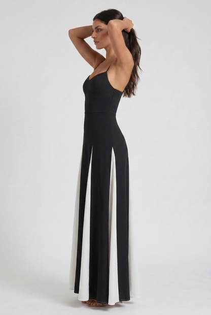 Vestido Midi Portofino Blanco y Negro