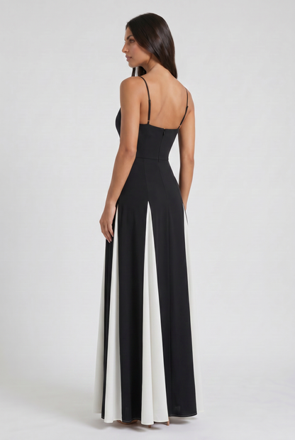 Vestido Midi Portofino Blanco y Negro