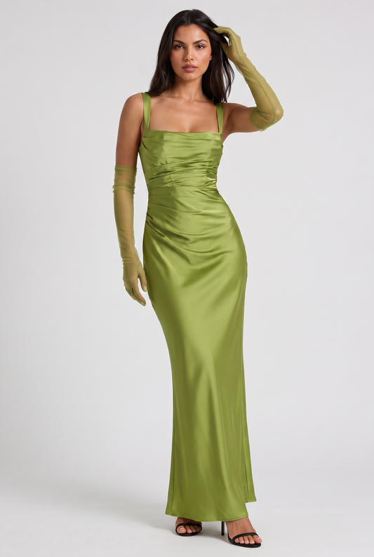 Vestido Largo Valeria Satinado