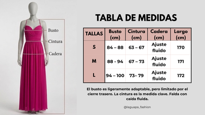 Vestido Largo Gisela Fucsia